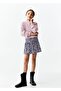Lilac Leopard Patterned Draped Skirt - 5