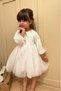 White Long Balloon Fabric Sleeve Detailed Baby Girl Dress with Six Tutu - 4