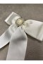 Round Model Pearls and Rhinestones Grogen Ribbon Bow Automatic Buckle - 2