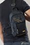 Cross Back Shoulder Chest Unisex Black Bag with Waterproof Strap - 2