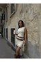 Women's Zero-Sleeve Fitted Double-Belt Detail Stitched Mini Dress Equivalent to Pinterest Short Dress - 4