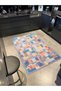 Checkered Colorful Patterned Woven Base Carpet Miravip2 - 3