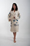 Peshtemal Bathrobe Cotton Evil Eye Bead Eye Yellow-Blue 1 Piece Unisex Beachwear Kimono Kaftan - 5
