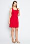 Women's Wide Strap Square Collar Mini Red Dress - 4