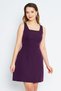 Women's Wide Strap Square Collar Mini Plum Dress