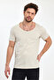 Deep Neck Short Sleeve Fit Cut T-Shirt - 5