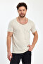 Deep Neck Short Sleeve Fit Cut T-Shirt - 4