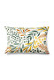 Rectangular Aquafloral Patterned Double Sided Printed Suede Throw Pillow Cover