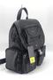 Women's Black Washed Leather Backpack - 3
