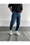 Men's Dark Blue Effect Boyfriend Jeans