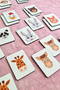 Wooden Iconic Animals Matching Game Intelligence Cards Preschool Educational Material