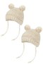 2 Pieces Pompom Knitwear Baby Hat, Knitwear Baby Beanie (0-18 Months)