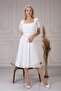 Women's Collar Ruffle Belt White Chiffon Dress 5000 - 7