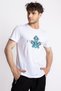 Printed O-collar T-shirt Anillo - White - 2
