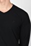V-Neck Long Sleeve T-shirt Np-trelargo - Black - 4