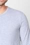 Buttoned Crew Neck Long Sleeve T-shirt Np-collargo - Light Gray - 4