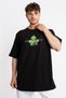 Oversize O-collar T-shirt Suelto - Black - 3