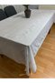 Meiwa Lace Look PVC Stain Resistant Non-Slip 12 Person Tablecloth / Size: 152 Cm X 228 Cm White