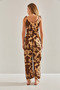 Women's Brown Rope Strap Patterned Jumpsuit 60111064 - 4