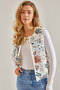 Women's Multicolor Embroidered Linen Vest 60181042 - 6
