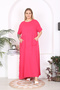 WOMEN'S LARGE SIZE FUCHIA SIDE SLIT DRESS - 5