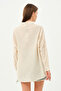 Women's Linen Shirt Stripe Detailed Oversize Shirt - 5