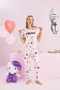 مجموعة ملابس نوم مرخصة من Hello Kitty مصنوعة من القطن بنسبة 100% باللون الأبيض ومتعددة الألوان - 2