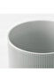 15 cm Gray Ceramic Striped Flower Pot Decorative Vase - 3
