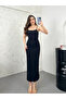 WOMEN'S BLACK AUTOMAN FABRIC STRAP SLIT DRESS - 3