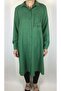 Linen AYROBIN BUTTON-FRONT TUNIC SHIRT WITH POCKETS AND STONE-EMBELLISHED CUFFED SLEEVES.