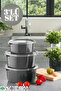 Set of 3 Anthracite Round Storage Containers for Microwave and Freezer