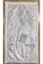 Cream Luxury Floral French Laced Velvet Prayer Mat Dowry Box 3 Pieces - 2