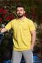 Men's Yellow Regular Cut Anchor Model Polo Collar T-shirt 21eplycapa