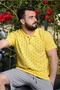 Men's Yellow Regular Cut Anchor Model Polo Collar T-shirt 21eplycapa - 3