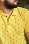 Men's Yellow Regular Cut Anchor Model Polo Collar T-shirt 21eplycapa - 4