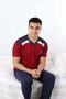 Men's Claret Red Short Sleeve Pajama Set