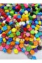 Narrow Hole Mixed Color 10mm Flower, Daisy Model Plastic Beads (50gr, ~170 Pieces) - 2