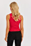 Women's Red Placket Camisole Blouse MK02 - 7