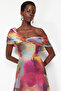 Multicolor A-Line Lined Asymmetric Neck Chiffon Woven Long Flowy Evening Dress TPRSS24AE00055 - 2