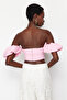 Pembe Crop Dokuma Büstiyer TPRSS24BS00020 - 6