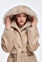Hooded Fur Collar Pocket Coat Mink - 7