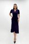 Imported Glitter Fabric Belt Detailed Midiboy Dress Eggplant Purple - 4