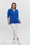 Plus Size New Season Capri Sleeve Blouse Zippered Comfort Model V-neck 4 Seasons Mother Daily Stylish Blouse - 9