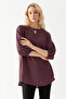 Women's Dried Rose Collar Button Detailed Cuffs Gathered Half Sleeve Loose Cut Aerobin Tunic - 6