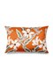 Rectangular Hibiscus Patterned Double Sided Printed Suede Throw Pillow Cover