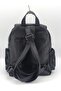 Women's Black Washed Leather Backpack - 4