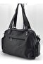 Mega Women's Black Washed Leather Shoulder Bag - 2