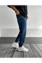 Men's Dark Blue Effect Boyfriend Jeans - 3