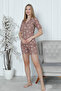 Mr 1202 Lycra Pegasus Fabric Buttoned Shorts Women's Heart Pajama Set - 2