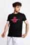 Printed O-collar T-shirt Anillo - Black (MAGENTA PRINT) - 3